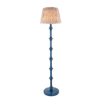Netlighting Carnaby Blue Floor Lamp Fabric Ikat Shade 35cm B22