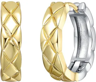 Rachel Glauber Plated Hoop Earrings
