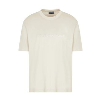 Emporio Armani Moderne Logo Korte Mouw T-Shirt - Heren - T-shirts - Beige - 2XL - Tops