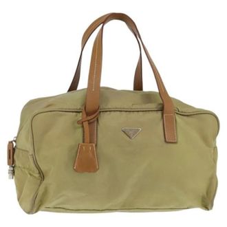 Prada Pre-owned Weekend Bags, female, Green, Size: ONE SIZE Pre-owned Nylon Weekend Bag
