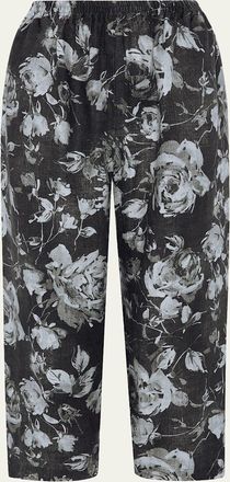 Eskandar Stonewashed Linen Japanese Trousers- Monochrome