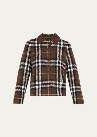 Burberry Claudina Check Cashmere-Blend Overshirt