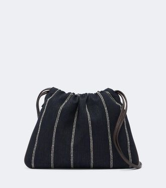 Brunello Cucinelli Monili striped canvas crossbody bag