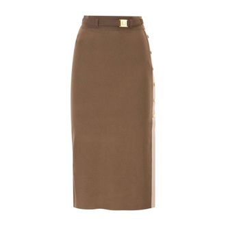 Elisabetta Franchi Dames, Rokken, Bruin, Maat: L Viscose