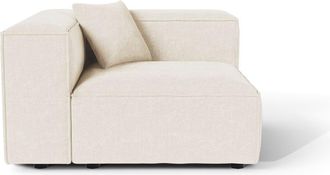 Sia Home M&oacute;dulo de esquina izquierdo terciopelo chenilla crema