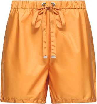 Moncler Moncler Logo Patch Taffeta Shorts, Women, Yellow, Size: 38