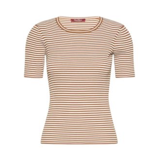 Max Mara Top ajustado de canal&eacute; a rayas - Tops - Mujer - Marr&oacute;n - L