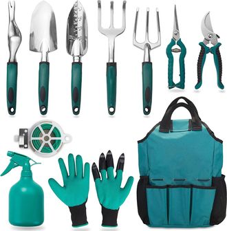 OEM Set Di 11 Attrezzi Manuali In Lega Di Alluminio Per Principianti, Robusto Set Di Attrezzi Da Giardinaggio Con Manici Ergonomici