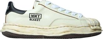 Miharayasuhiro Mihara Yasuhiro, Schoenen, Heren, Wit, 45 EU, Leer, Verontruste Leren Lage Sneakers