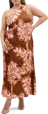 City Chic Alice Bloom One-Shoulder Maxi Dress in Kew Bloom at Nordstrom Rack, Size Xxl/24W