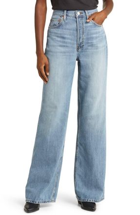Re/Done 70S Ultra High Rise Wide-Leg Jean In Sunfaded Flow