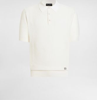Dolce & Gabbana Short-sleeved Polo Shirt - Man Sweaters And Cardigans White 46