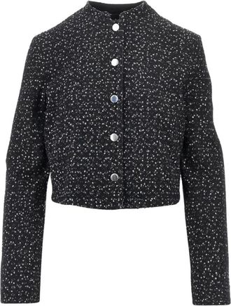 Emporio Armani Cropped Jas met Pailletten - Dames - Blazers - Zwart - XS - Pailletten - Jassen