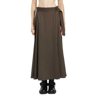 Burberry Wool Twill Midi Skirt