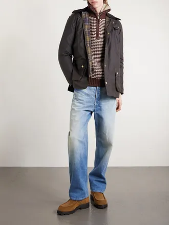 Barbour Ashby Corduroy-Trimmed Waxed-Cotton Jacket
