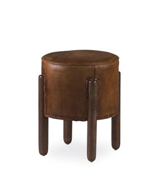 Moycor Taburete redondo de madera marr&oacute;n