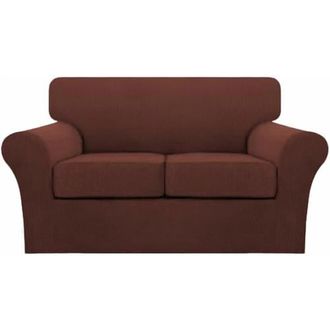 OEM Juego De Tres Fundas Lavables Para Sof&aacute;, Aptas Para Sof&aacute;s De Dos Plazas, Tejido Jacquard Grueso, Tambi&eacute;n Apto Para Sof&aacute;s De Dos Plazas - Rojo Ladrillo