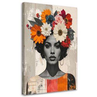 Feeby Impresi&oacute;n De Imagen Mujer Con Flores En La Cabeza Estilo Boho 70x100