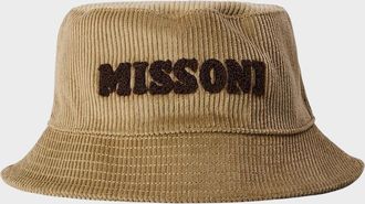 Missoni Womens Corduroy Logo Bucket Hat Brown