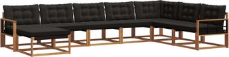 vidaXL Conjunto De Sof&aacute;s De Exterior 8 Uds. Natural Y Negro Vidaxl