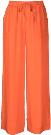 P.A.R.O.S.H. satin silk palazzo pants - women - Silk - L - Orange