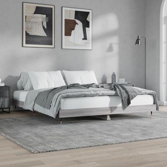 vidaXL Vidaxl - Estructura De Cama Madera De Ingenier&iacute;a Gris Sonoma 120x200 Cm