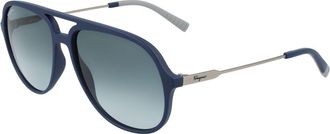 Ferragamo Ferragamo Womens 60 mm Blue Sunglasses