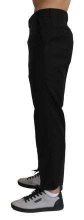 Dolce & Gabbana Black Cotton Wool Formal Dress Mens Pants