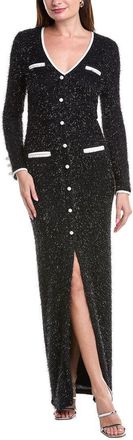 Black Halo Koa Tinsel Tweed Gown