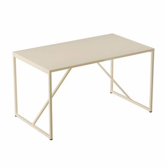 Oviala Mesa de comedor rectangular para 4 personas de acero crudo