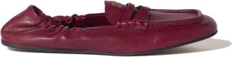 Miu Miu Red Leather Loafers