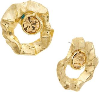 Oscar De La Renta Round Stud Textured Earrings