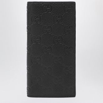 Gucci Long vertical wallet in black GG leather