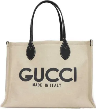 Gucci White Cotton Tote Bag (Pre-Owned)