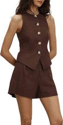 Veronica Beard Hartwell Vest In Dark Mocha