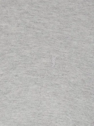 Saint Laurent Mens Crew Neck T-Shirt Grey Cotton T-Shirts And Polos