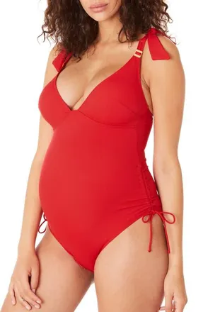 Cache Coeur Porto vecchio maternity swimsuit in Red at Nordstrom, Size X-Small