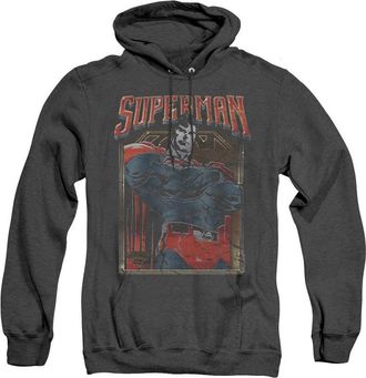 Gildan Superman Head Bang Adult Heather Hoodie / Hooded Sweatshirt