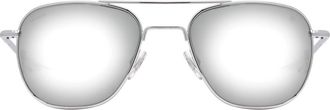 American Optical ORIGINAL PILOT Polarized 2SMNP Mens Sunglasses Silver Size 52