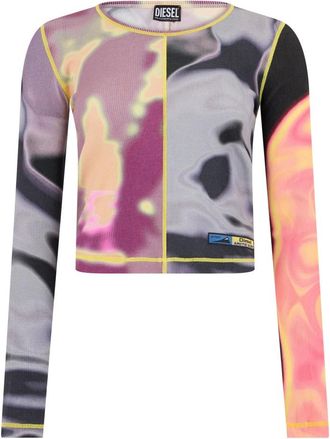 Diesel Jersey de punto con cuello redondo - Knitwear - Mujer - Multicolor - L