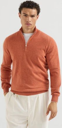 Brunello Cucinelli Cashmere sweater with half zip in Red at Nordstrom, Size 42