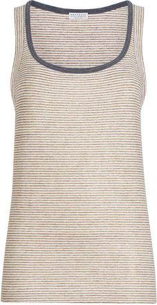 Brunello Cucinelli Canotta in Lino Brunello Cucinelli