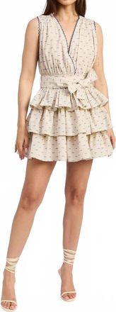 En Saison Donatella Mini Dress In Natural Cobalt