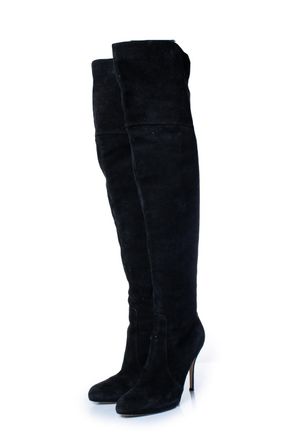 Gianvito Rossi Pre-owned Womens black suede over knee boots - Size EU 40
