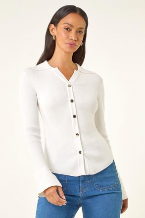 DUSK Collared Button Jumper