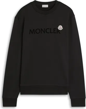 Moncler Logo Badge Cotton Sweatshirt - Black - Xxl