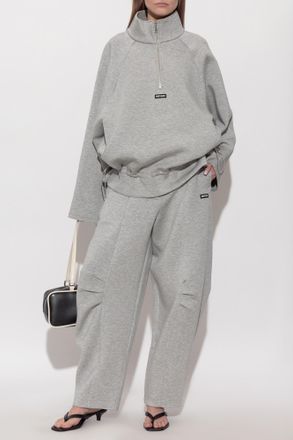 Rotate Sweatshirt With Logo Patch, Womens, Grey