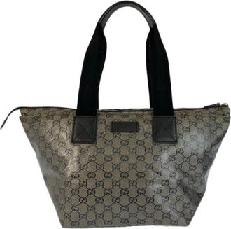 Gucci Pre-owned Tote Bags, female, Gray, Size: ONE SIZE Pre-owned GG Crystal PVC Tote Bag