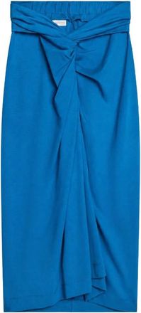 Dries Van Noten Rokken, Dames, Blauw, L, Katoen, Midi Rok
