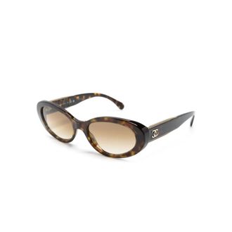 Chanel Sunglasses, female, Brown, Size: 54 MM Oval Sunglasses